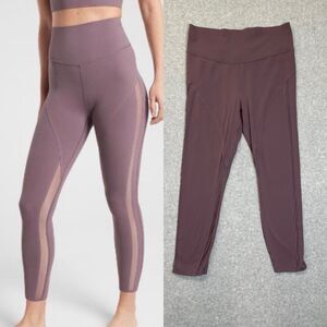 Athleta Formation 7/8 Tight Legging Medium High Rise Sheer Panel Volcanic Violet